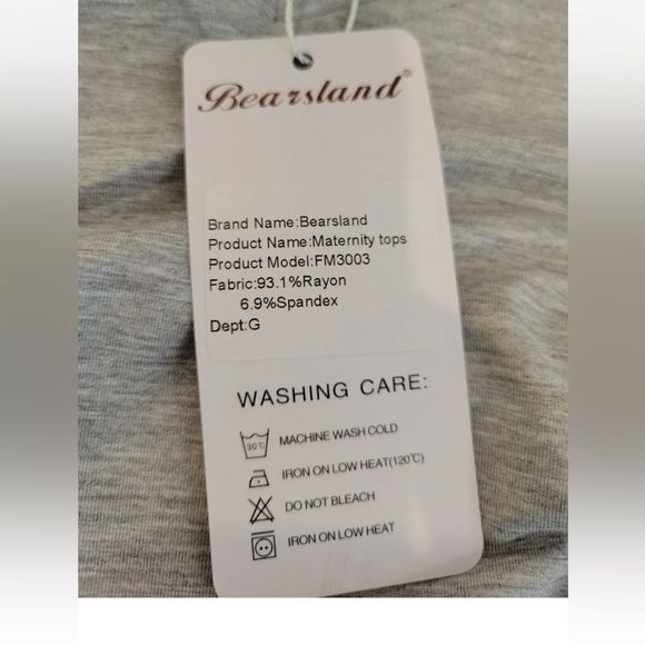 Bearsland Maternity Tops Gray Women’s Size Small NWT - Picture 4 of 7